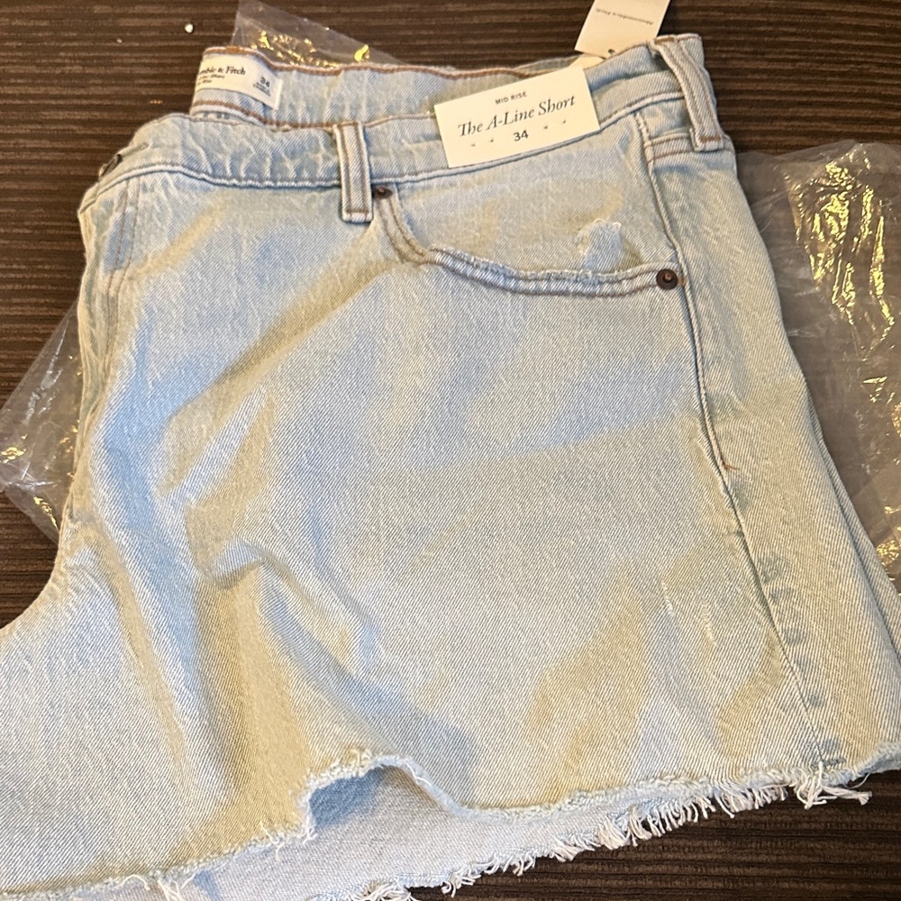 Abercrombie & Fitch Light Blue A-Line Shorts